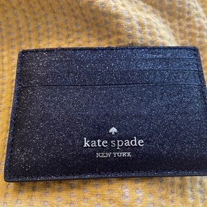 Kate Spade black sparkle card holder wallet